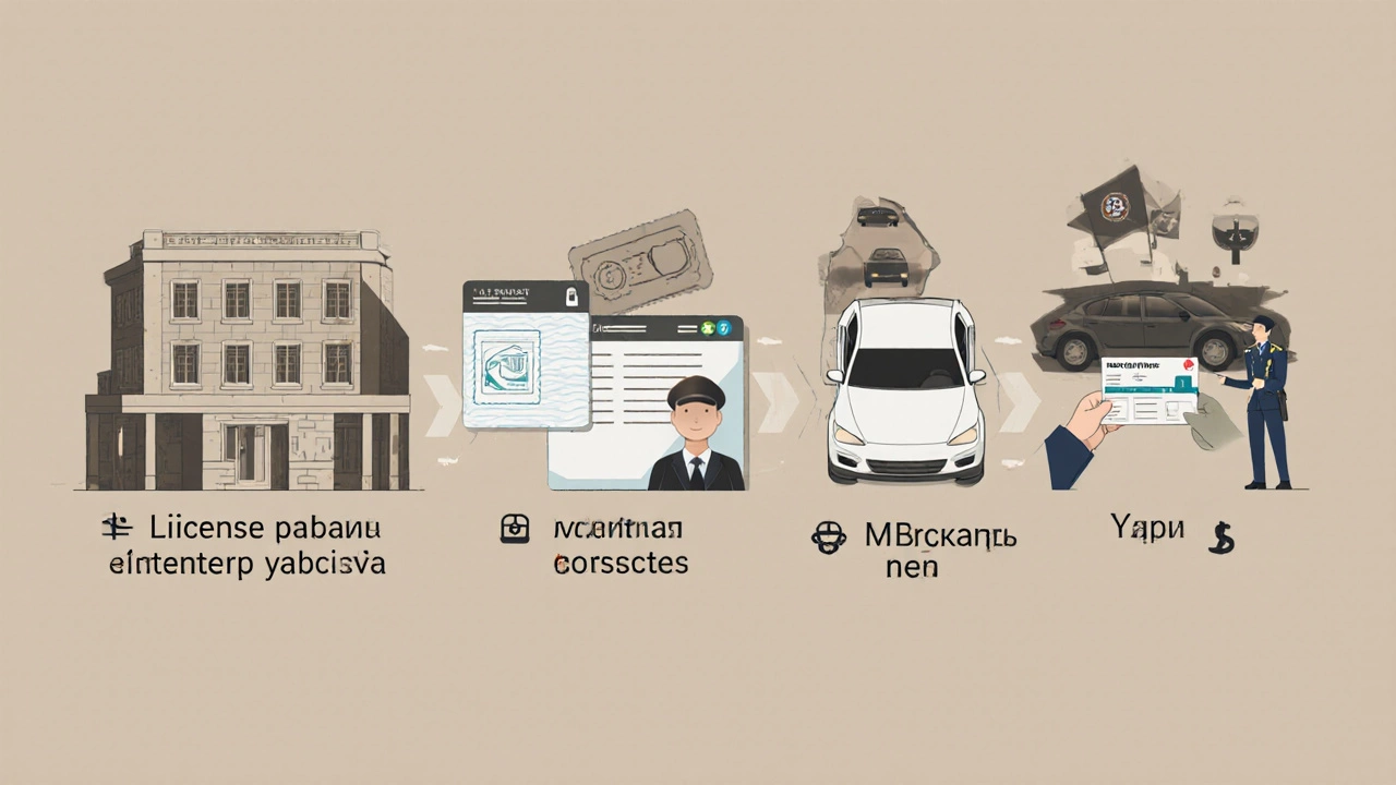 Визуальная хронология получения водительских прав в России в 2025 году.