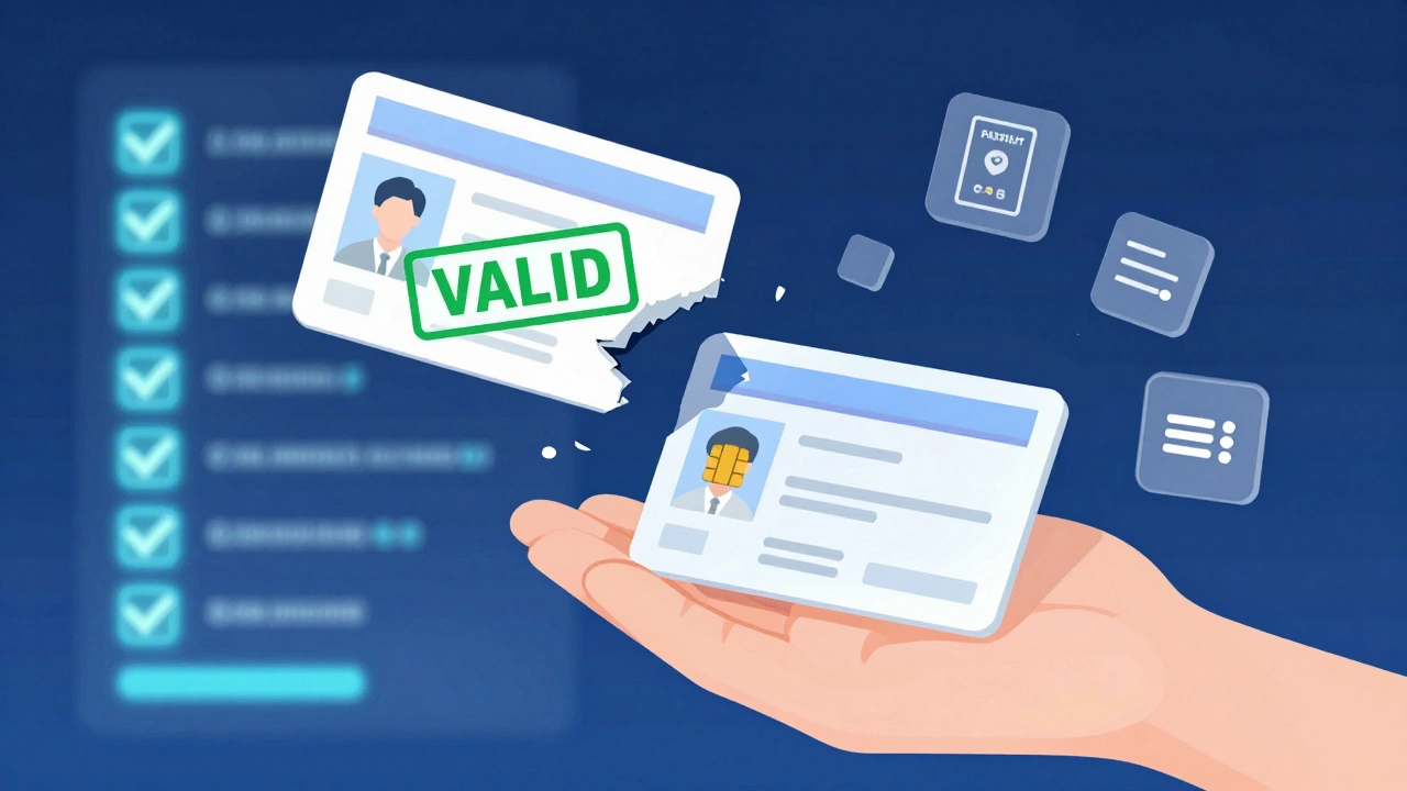 Разбитые права заменяются новыми с чипом в цифровой базе данных.