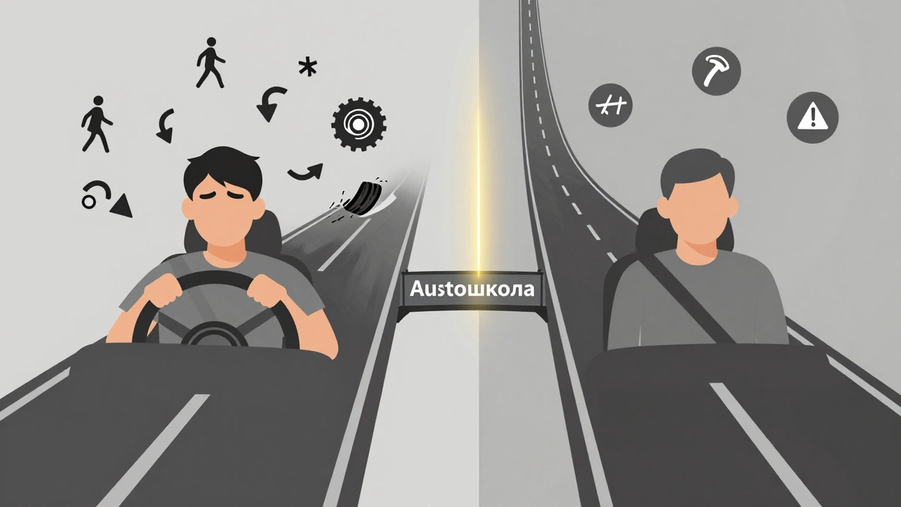 Сравнение пути новичка без обучения и с автошколой