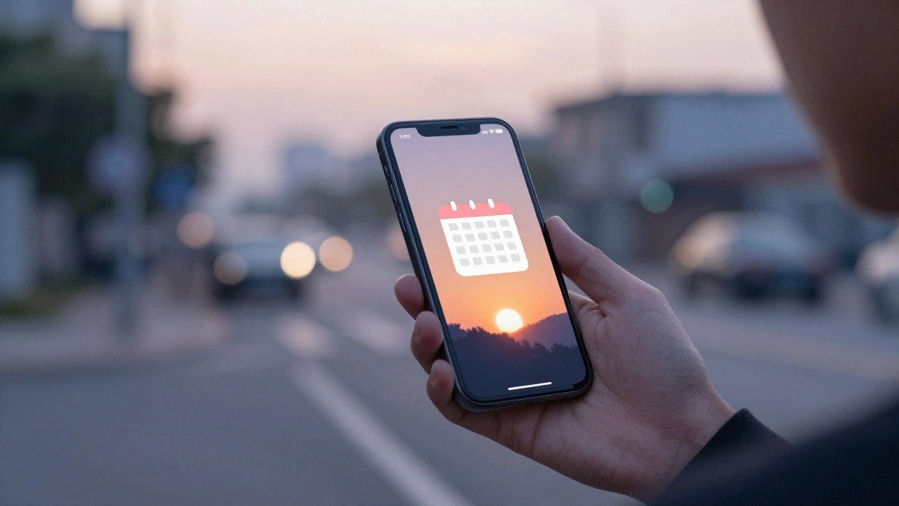 Человек использует приложение для записи на урок рано утром, символизирующее экономию.