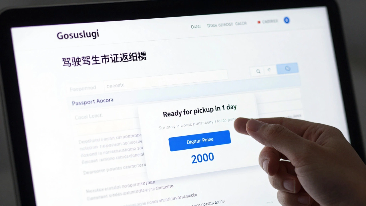 Человек подает заявление на возврат прав через портал Госуслуги на экране компьютера.