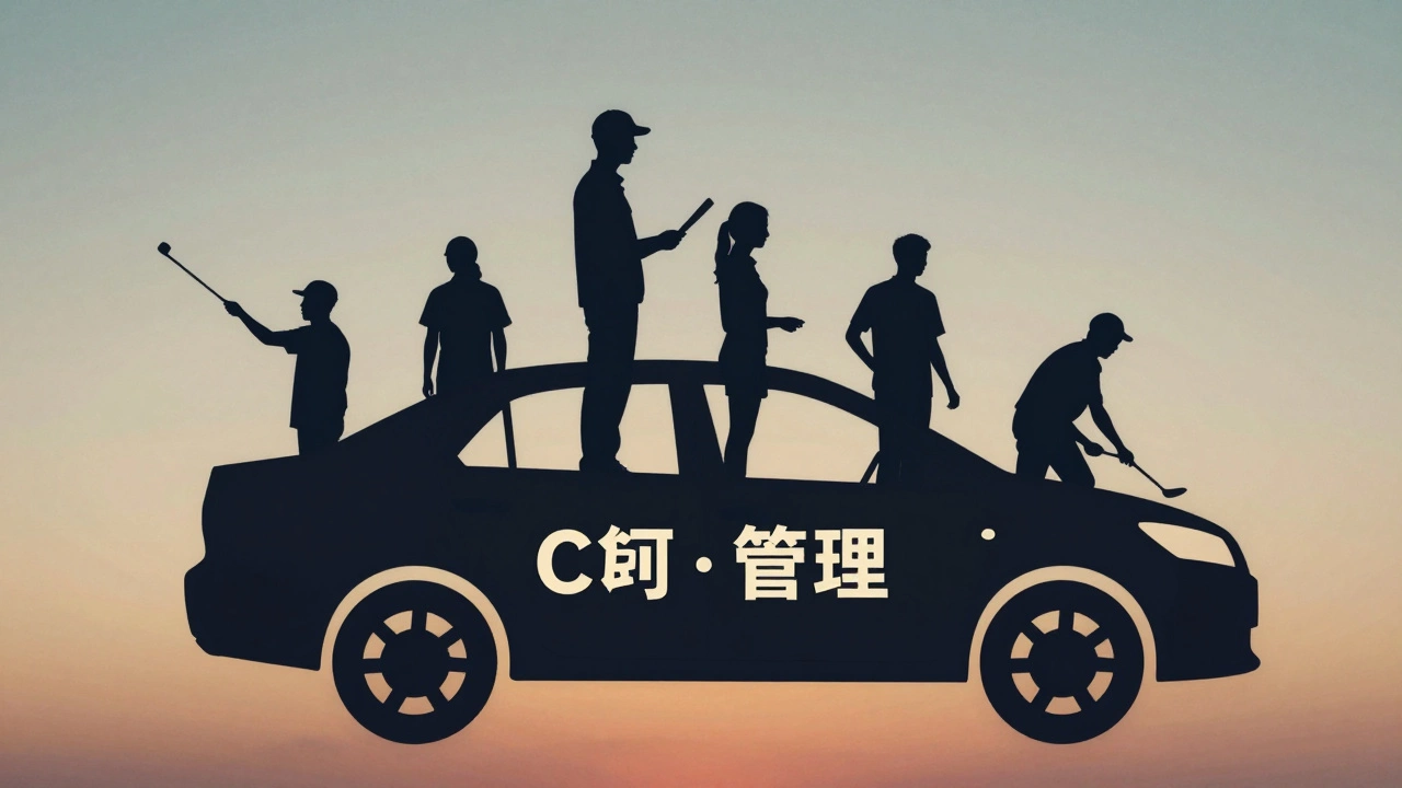 Множество профессий, доступных с правами категории В, объединены в образе одной машины на рассвете.