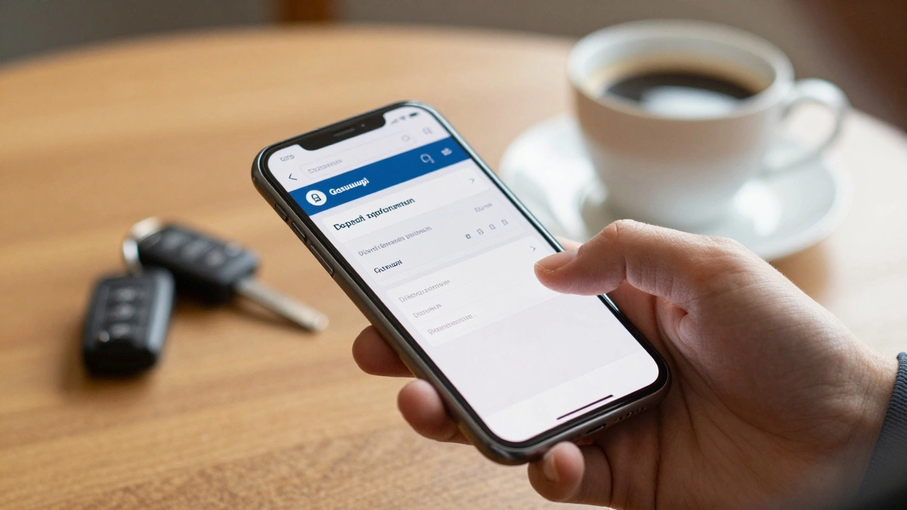 Человек оплачивает госпошлину за водительские права через смартфон